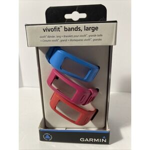 GARMIN Vivofit Replacement bands‎ - 3 Pack (Red, Blue, Pink) - Large NEW